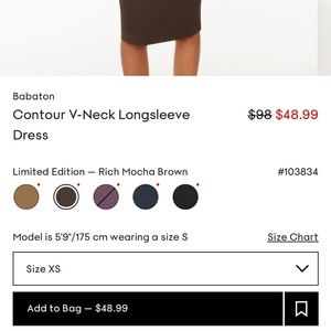 Aritzia Brown v-neck dress